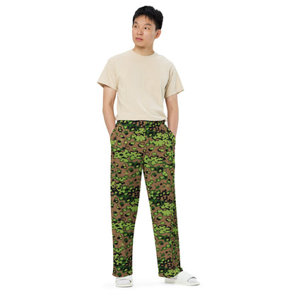 German WW2 Eichenlaubmuster Oakleaf Spring CAMO unisex wide-leg pants - Unisex Wide-Leg Pants