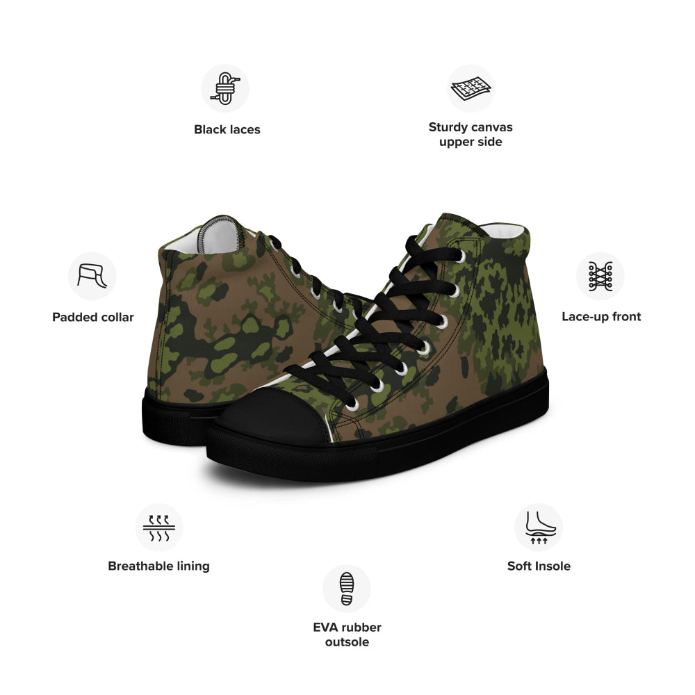 German WW2 Eichenlaubmuster Oakleaf Summer CAMO Men’s high top canvas shoes - Mens High Top Canvas Shoes