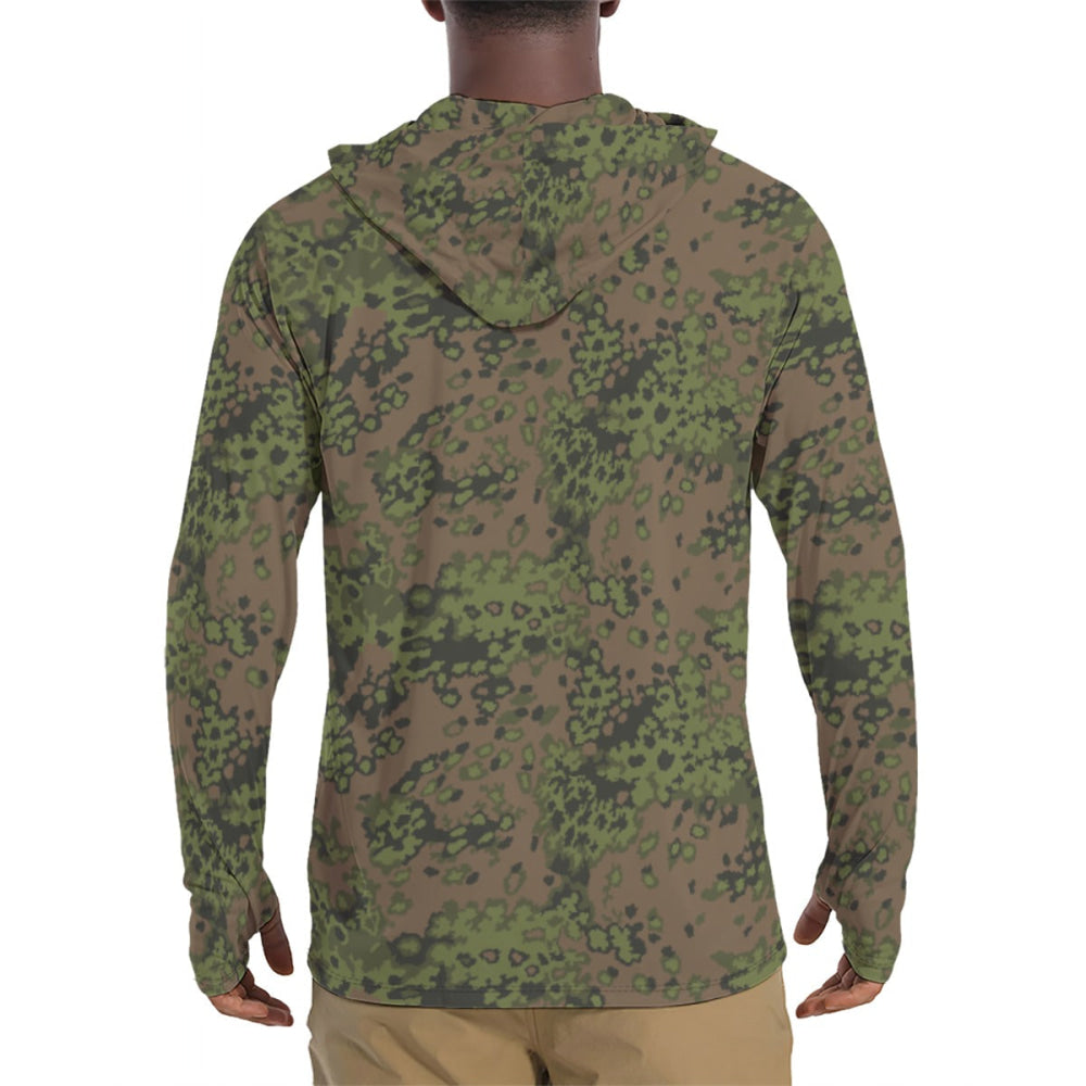 German WW2 Eichenlaubmuster Oakleaf Summer CAMO Men’s Sunscreen Sports Hoodie With Thumb Holes - Mens