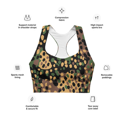 German WW2 Erbsenmuster Pea Dot CAMO Longline sports bra - Womens Sports Bra