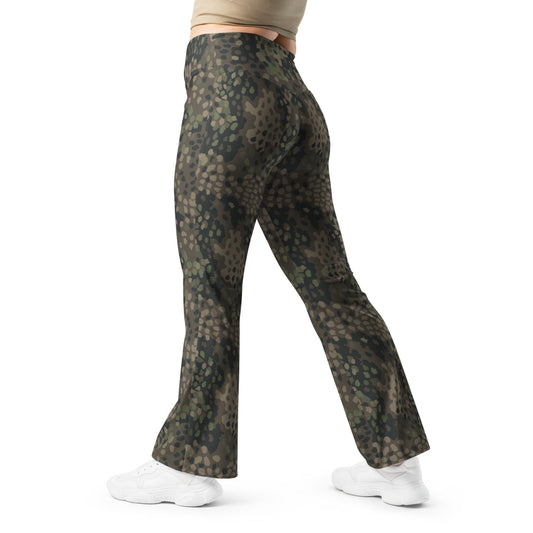 German WW2 Erbsenmuster Pea Dot Pattern 44 CAMO Flare leggings - 2XS - Womens Leggings