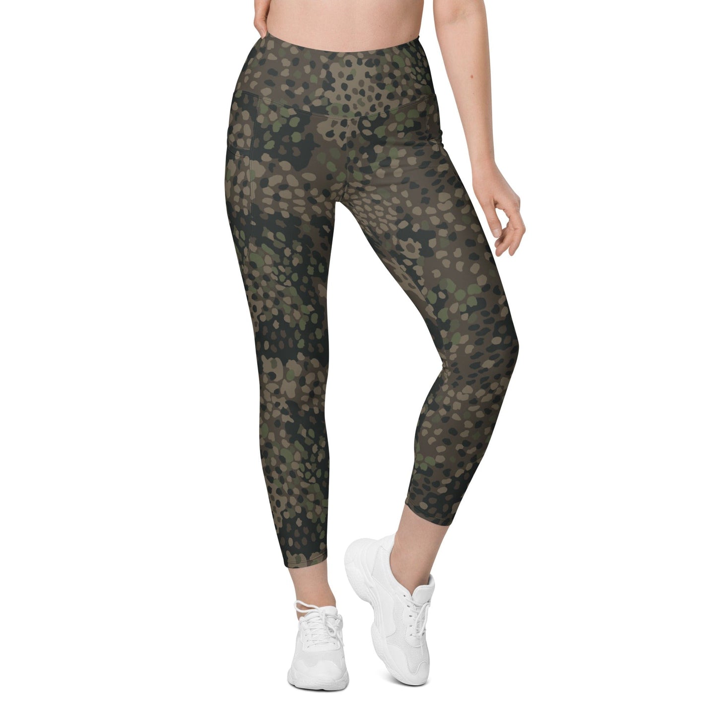 German WW2 Erbsenmuster Pea Dot Pattern 44 CAMO Leggings with pockets - Womens With Pockets