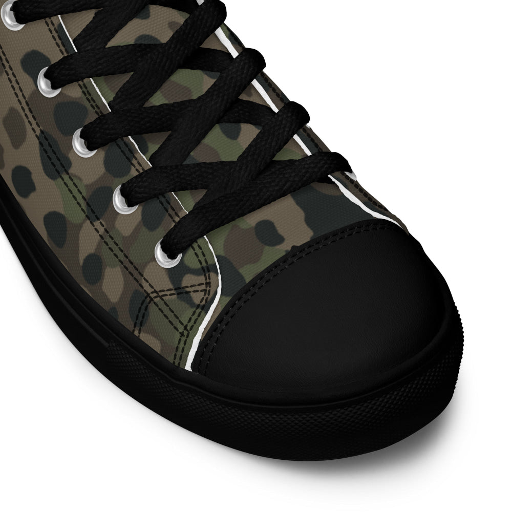 German WW2 Erbsenmuster Pea Dot Pattern 44 CAMO Men’s high top canvas shoes - Mens High Top Canvas Shoes