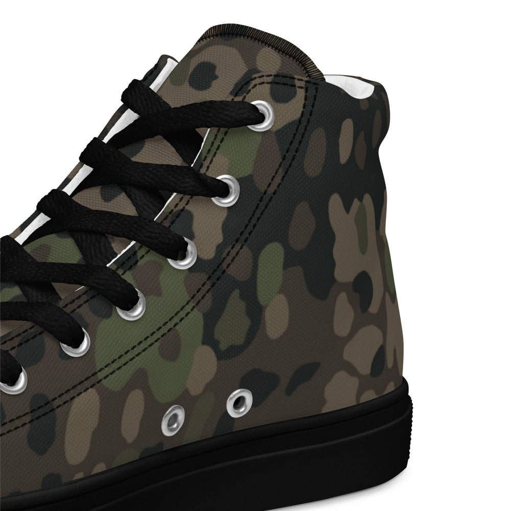 German WW2 Erbsenmuster Pea Dot Pattern 44 CAMO Men’s high top canvas shoes - Mens High Top Canvas Shoes