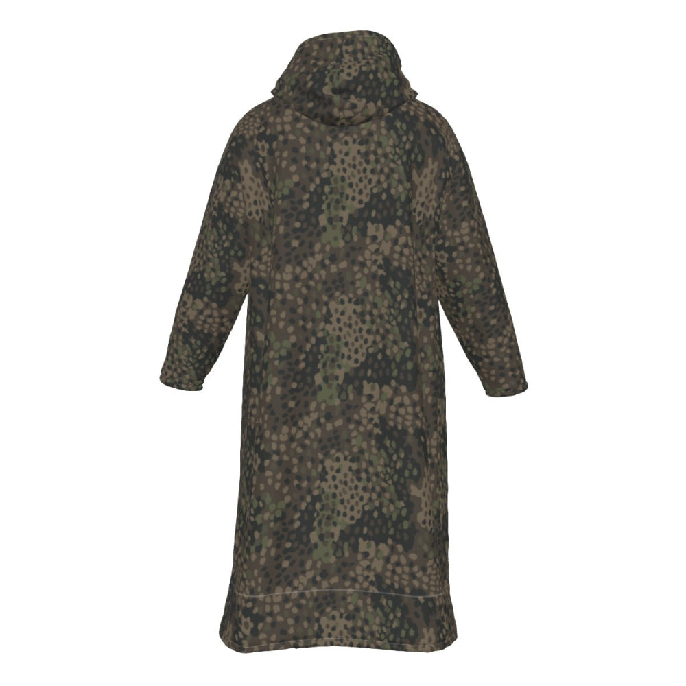 German WW2 Erbsenmuster Pea Dot Pattern 44 CAMO Men’s Sherpa Zip Up Long Coat - Mens