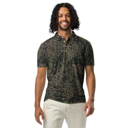 German WW2 Erbsenmuster Pea Dot Pattern 44 CAMO Men’s slim fit polo - Mens Slim Fit Polo