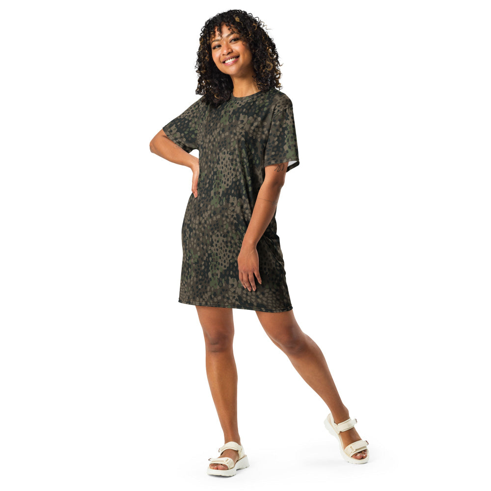 German WW2 Erbsenmuster Pea Dot Pattern 44 CAMO T-shirt dress - Womens T-Shirt Dress