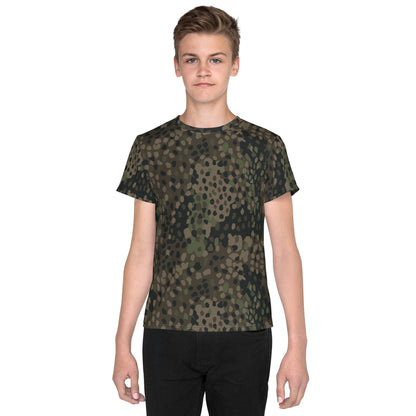 German WW2 Erbsenmuster Pea Dot Pattern 44 CAMO Youth crew neck t-shirt - 8 - Crew Neck T-shirt