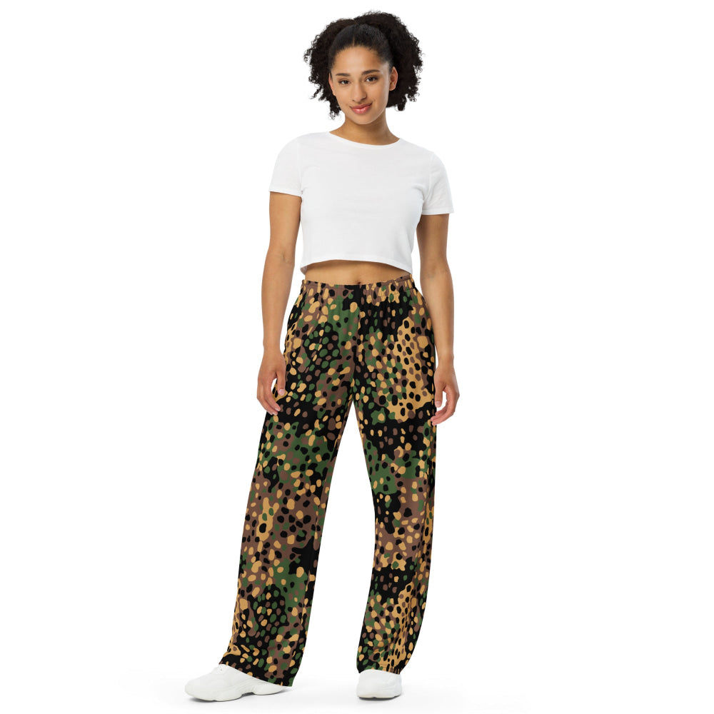 German WW2 Erbsenmuster Pea Dot CAMO unisex wide-leg pants - Unisex Wide-Leg Pants