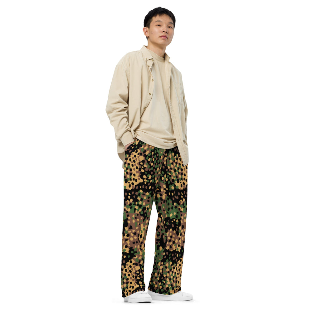 German WW2 Erbsenmuster Pea Dot CAMO unisex wide-leg pants - Unisex Wide-Leg Pants