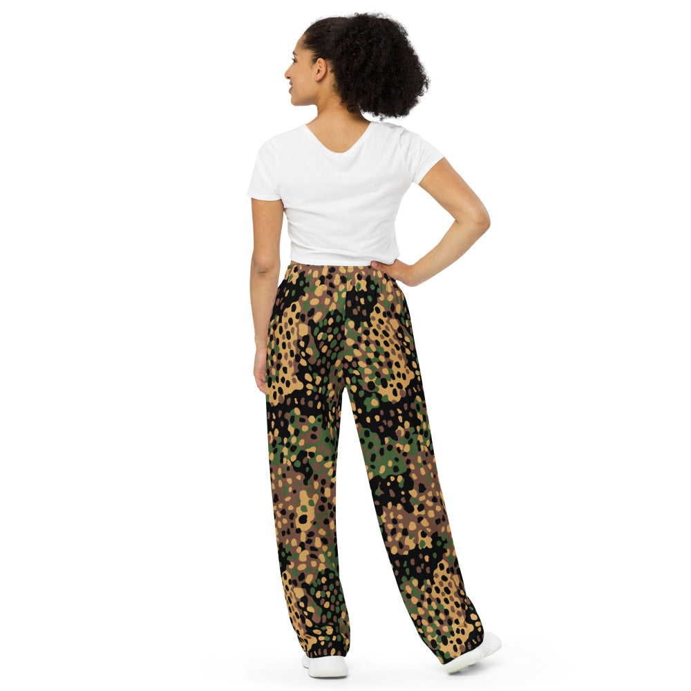 German WW2 Erbsenmuster Pea Dot CAMO unisex wide-leg pants - Unisex Wide-Leg Pants