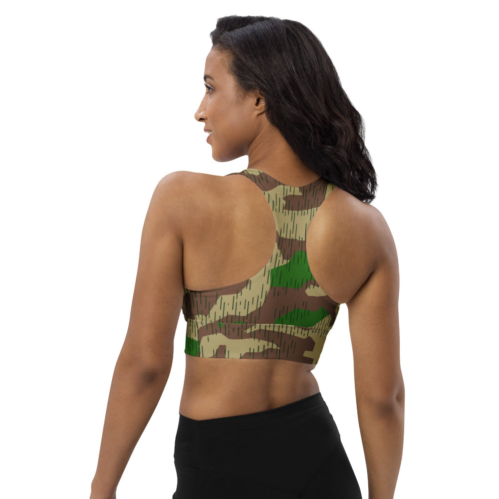 German WW2 Heeres Splittermuster CAMO Longline sports bra - Womens Sports Bra