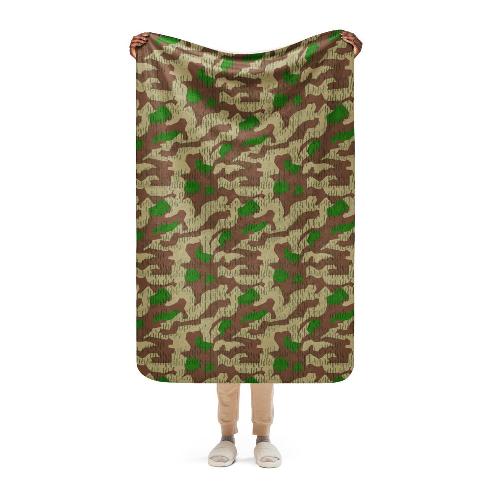 German WW2 Heeres Splittermuster CAMO Sherpa blanket - 37″×57″ - Blanket