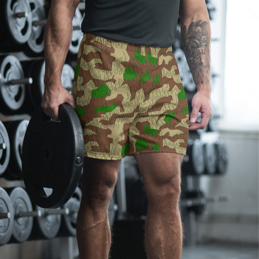 German WW2 Heeres Splittermuster CAMO Unisex Athletic Long Shorts - XS