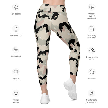 German WW2 Leibermuster Faded CAMO Leggings with pockets - Womens With Pockets