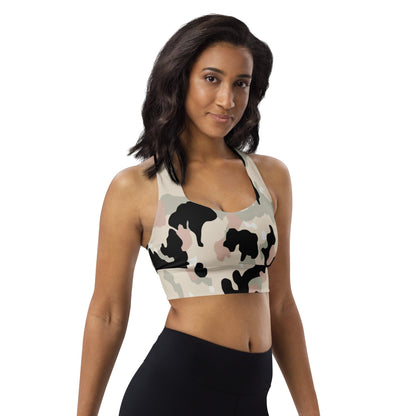 German WW2 Leibermuster Faded CAMO Longline sports bra - Womens Sports Bra