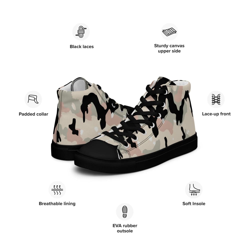 German WW2 Leibermuster Faded CAMO Men’s high top canvas shoes - Mens