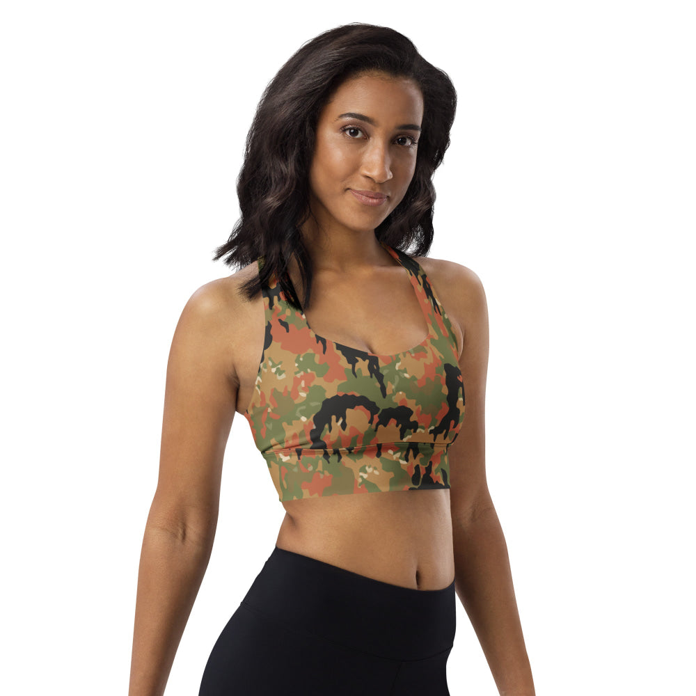 German WW2 Leibermuster CAMO Longline sports bra - Womens Sports Bra