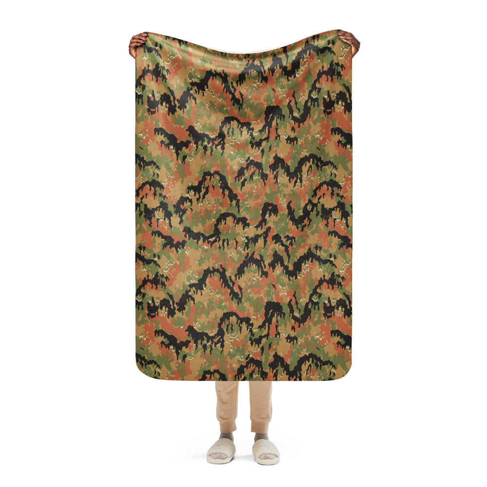 German WW2 Leibermuster CAMO Sherpa blanket - 37″×57″ - Blanket