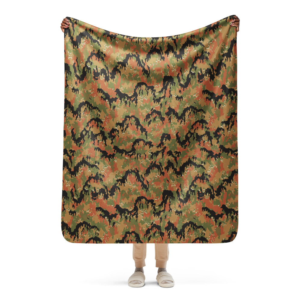 German WW2 Leibermuster CAMO Sherpa blanket - 50″×60″ - Blanket