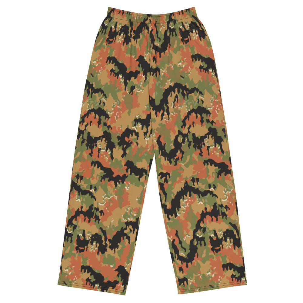 German WW2 Leibermuster CAMO unisex wide-leg pants - 2XS - Unisex Wide-Leg Pants