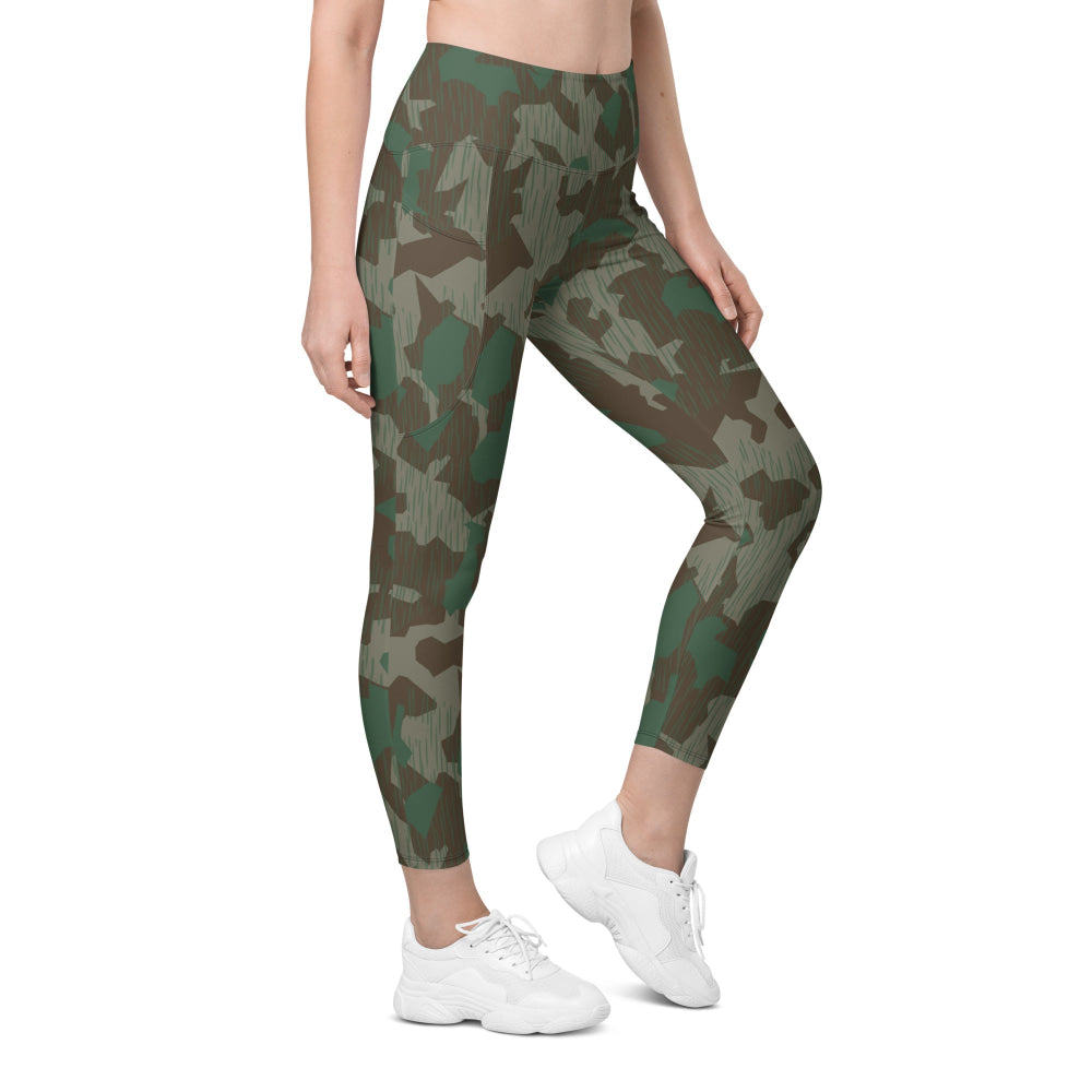 German WW2 Luftwaffen Splittermuster 41 CAMO Leggings with pockets - 2XS - Womens With Pockets