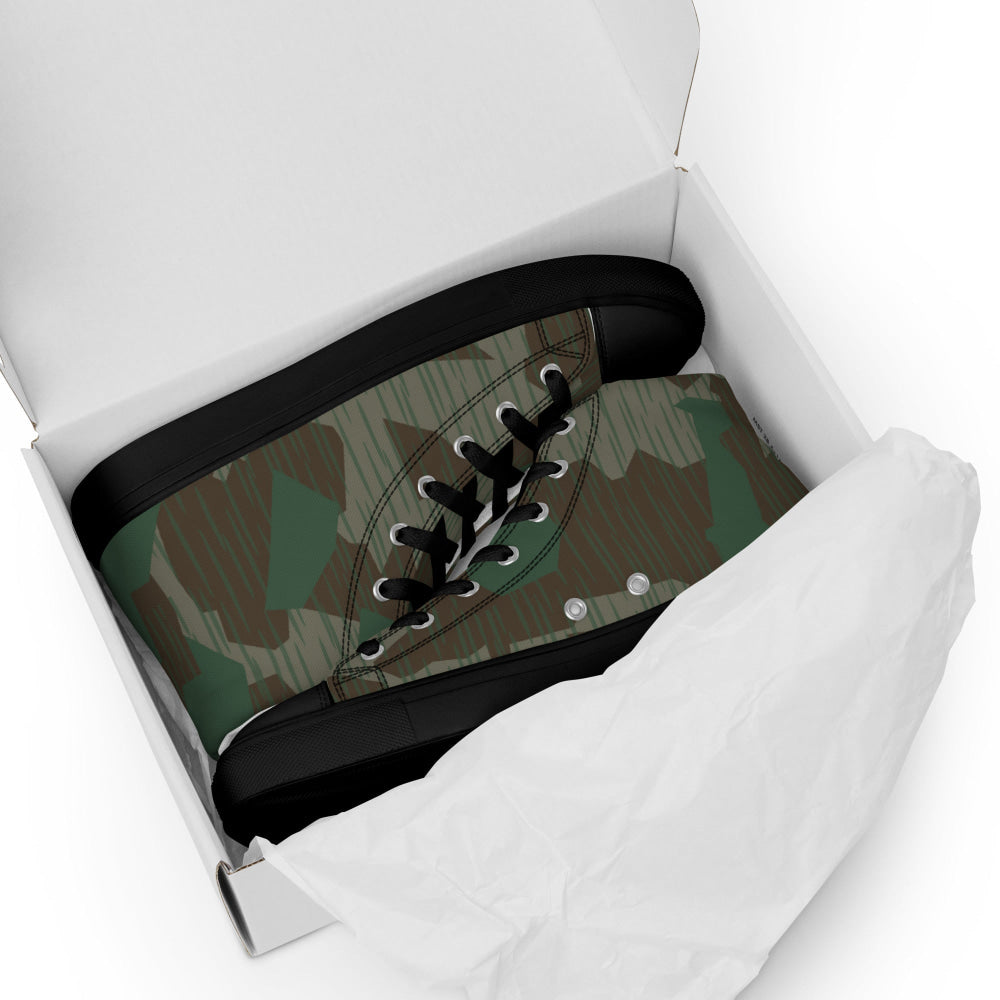 German WW2 Luftwaffen Splittermuster 41 CAMO Men’s high top canvas shoes - Mens High Top Canvas Shoes