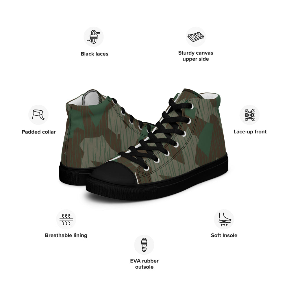 German WW2 Luftwaffen Splittermuster 41 CAMO Men’s high top canvas shoes - Mens High Top Canvas Shoes