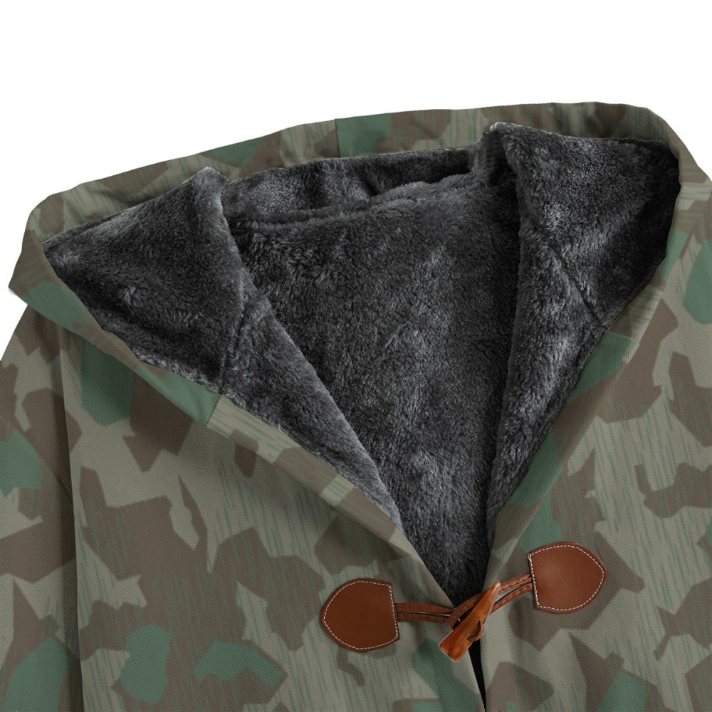 German WW2 Luftwaffen Splittermuster 41 CAMO Men’s Horn Buckle Sherpa Coat - Mens