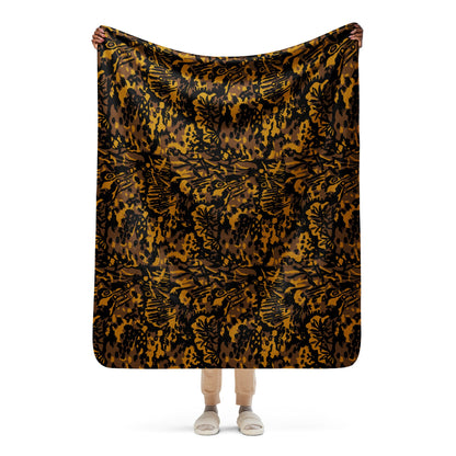 German WW2 Palmenmuster Palm Tree Autumn CAMO Sherpa blanket - 50″×60″ - Blanket