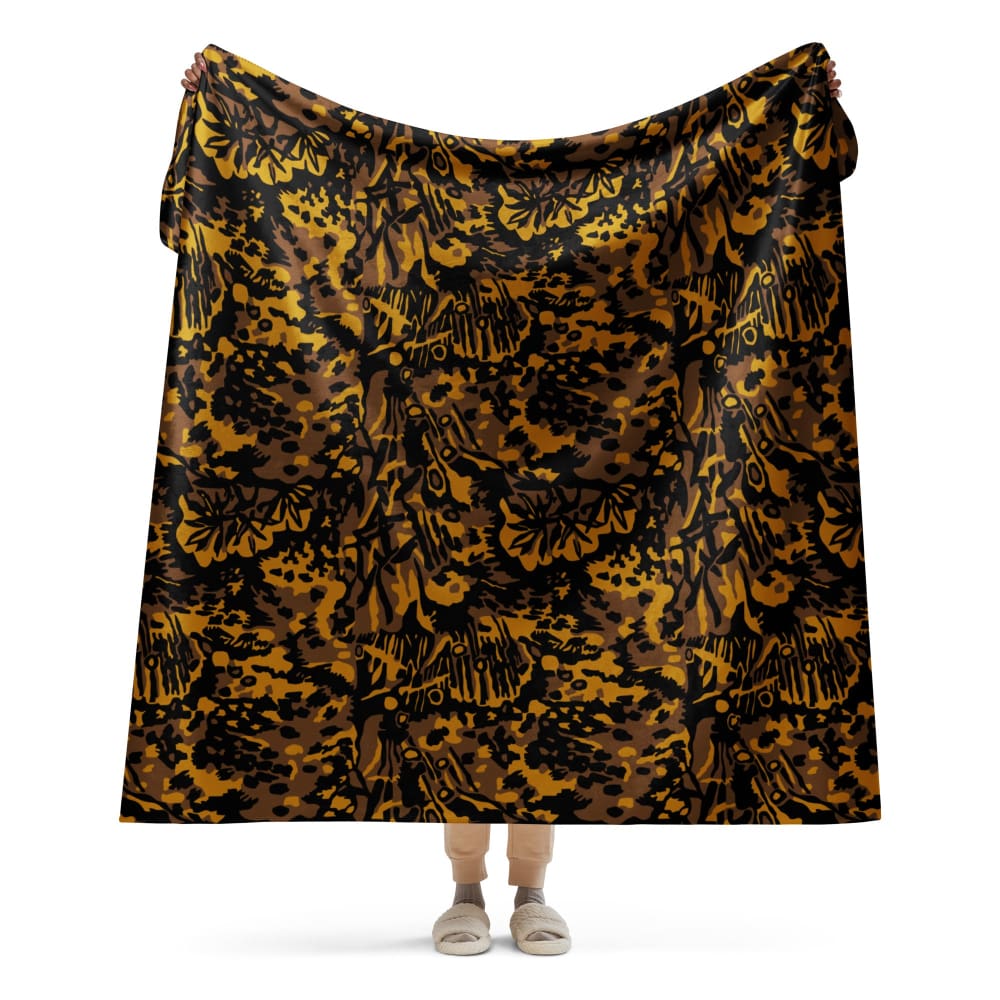 German WW2 Palmenmuster Palm Tree Autumn CAMO Sherpa blanket - 60″×80″