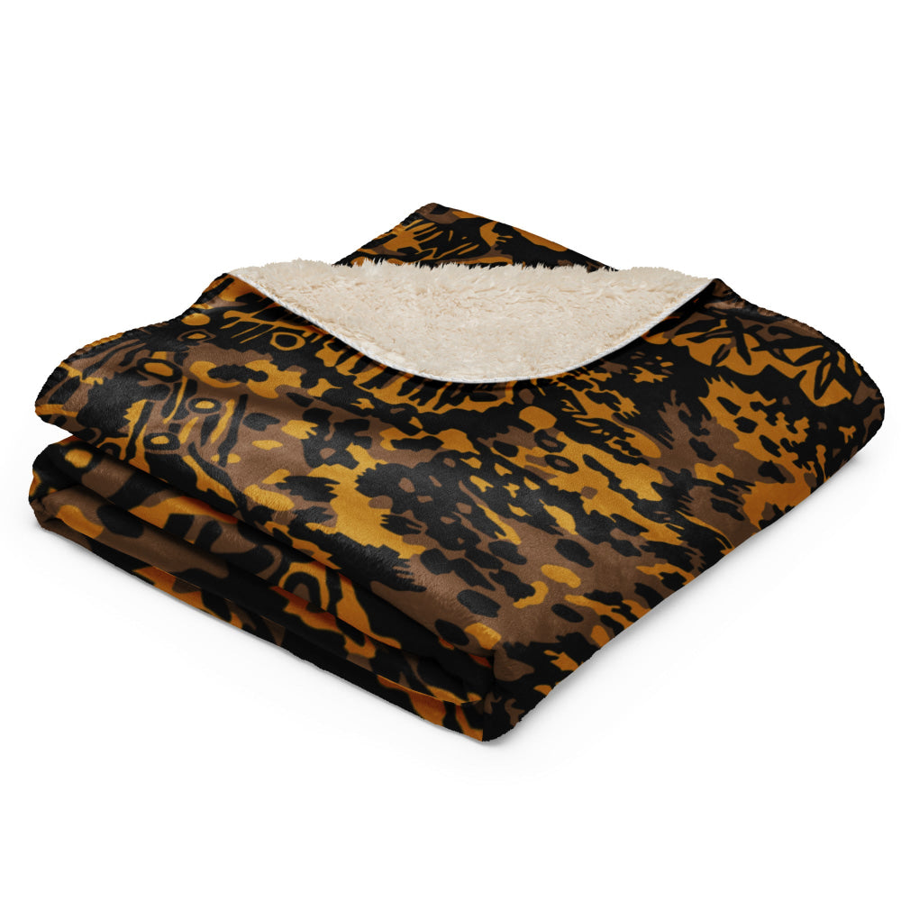 German WW2 Palmenmuster Palm Tree Autumn CAMO Sherpa blanket - Blanket