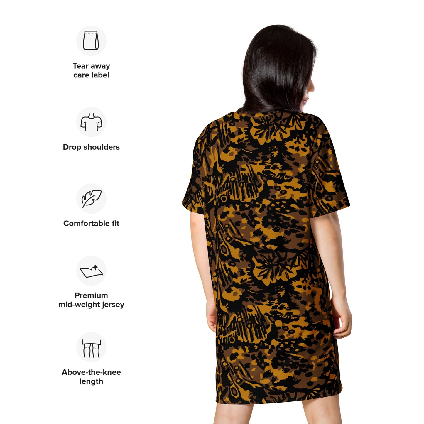 German WW2 Palmenmuster Palm Tree Autumn CAMO T-shirt dress - Womens T-Shirt Dress