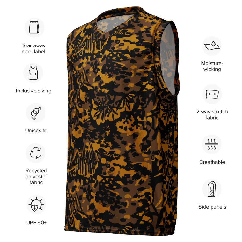 German WW2 Palmenmuster Palm Tree Autumn CAMO unisex basketball jersey - Unisex Basketball Jersey