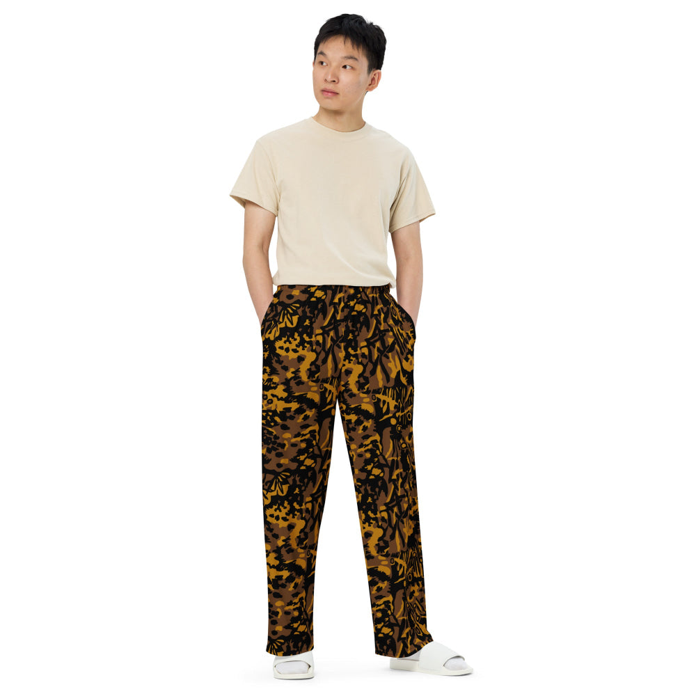 German WW2 Palmenmuster Palm Tree Autumn CAMO unisex wide-leg pants - Unisex Wide-Leg Pants