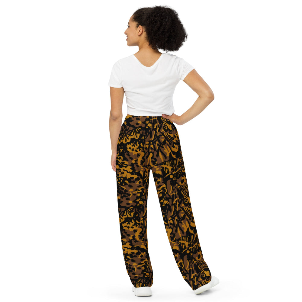 German WW2 Palmenmuster Palm Tree Autumn CAMO unisex wide-leg pants - Unisex Wide-Leg Pants