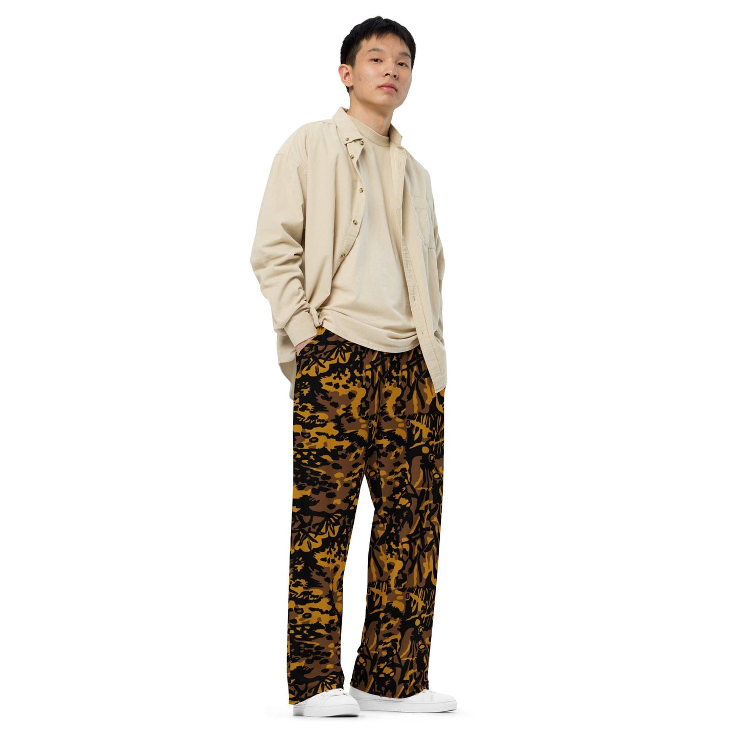 German WW2 Palmenmuster Palm Tree Autumn CAMO unisex wide-leg pants - Unisex Wide-Leg Pants