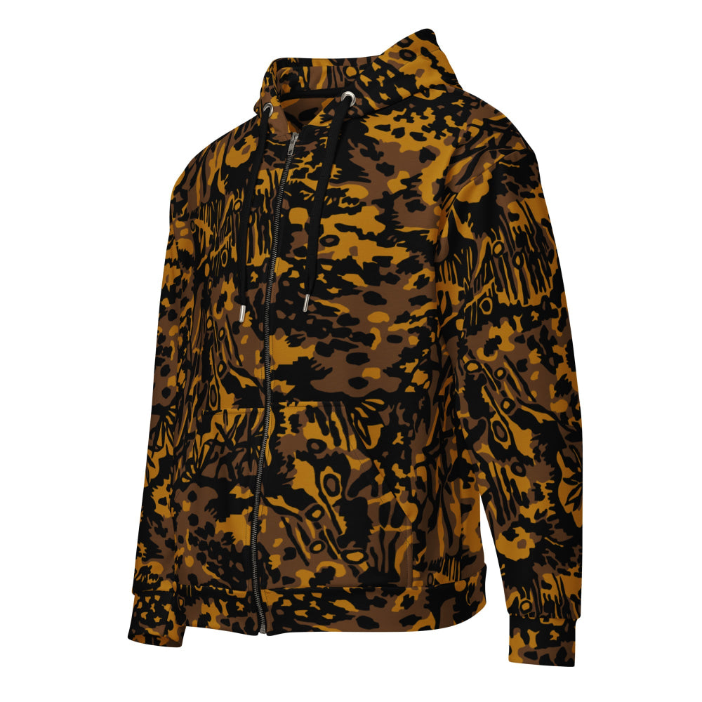 German WW2 Palmenmuster Palm Tree Autumn CAMO Unisex zip hoodie - 2XS - Zip Hoodie