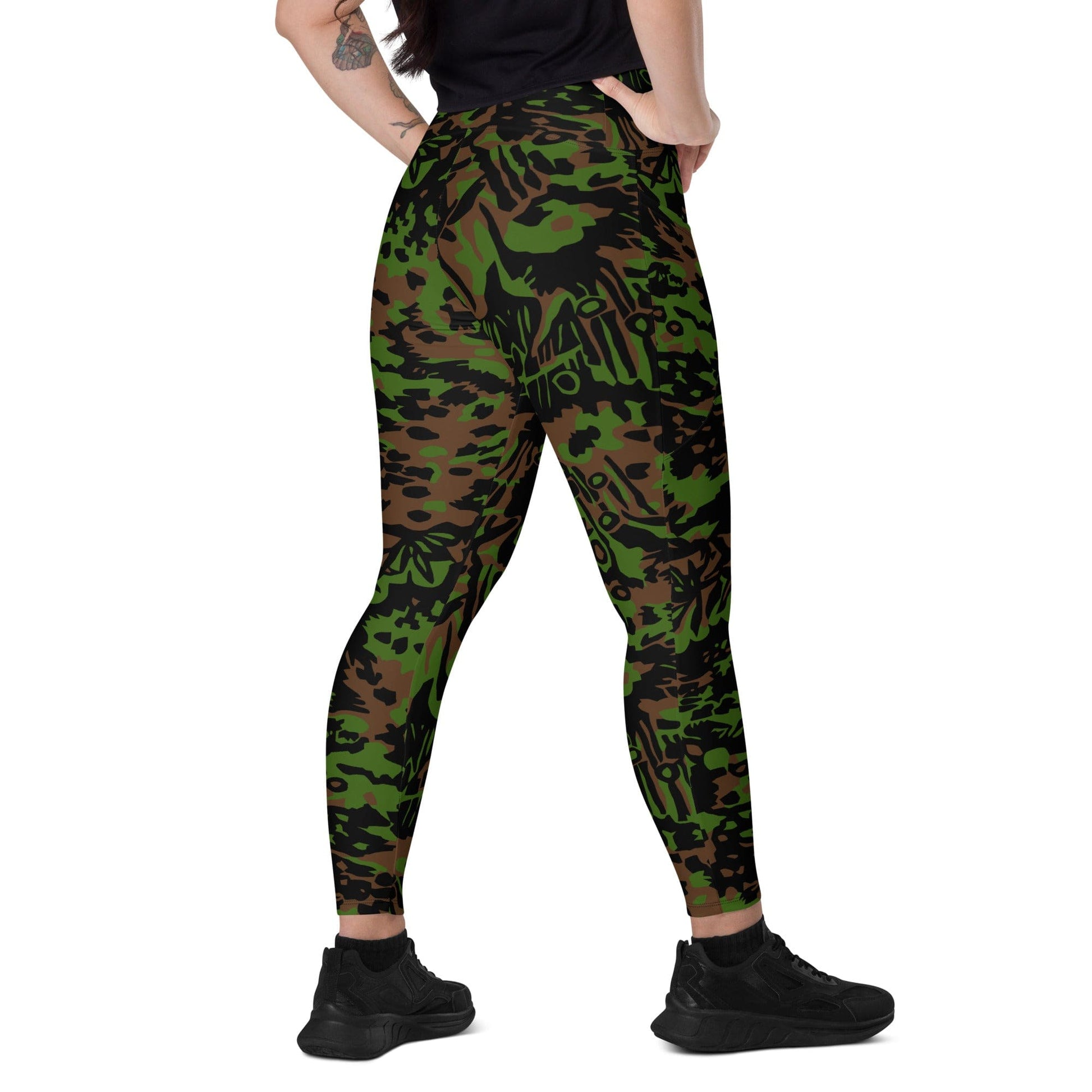 German WW2 Palmenmuster Palm Tree Spring CAMO Leggings with pockets - 2XS - Womens With Pockets