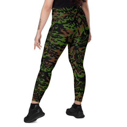 German WW2 Palmenmuster Palm Tree Spring CAMO Leggings with pockets - Womens With Pockets