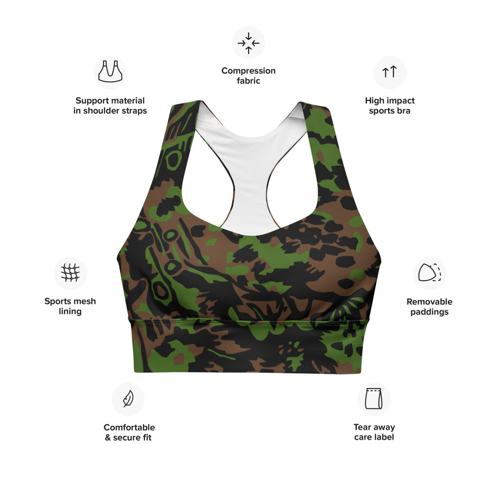 German WW2 Palmenmuster Palm Tree Spring CAMO Longline sports bra - Womens Sports Bra