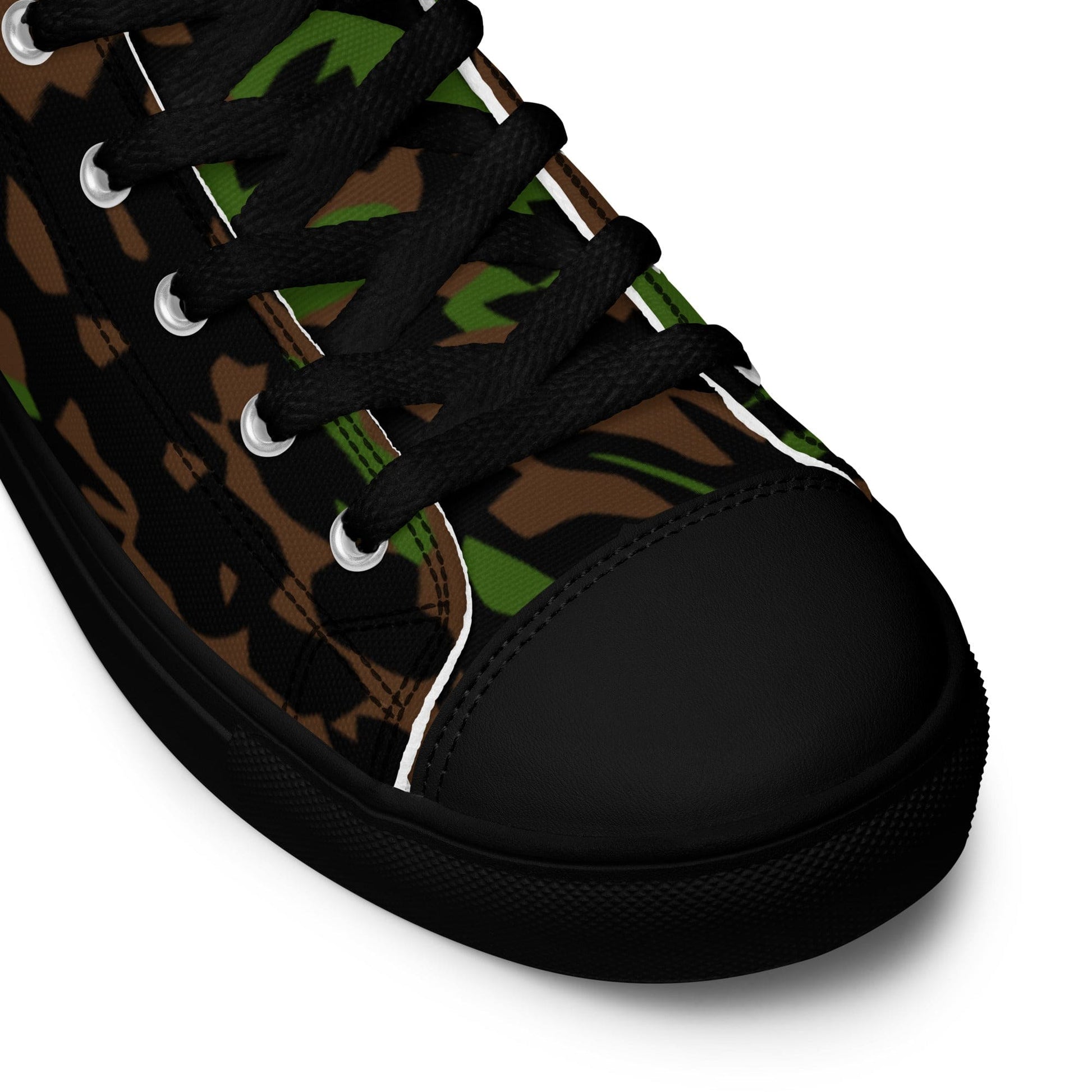 German WW2 Palmenmuster Palm Tree Spring CAMO Men’s high top canvas shoes - Mens High Top Canvas Shoes