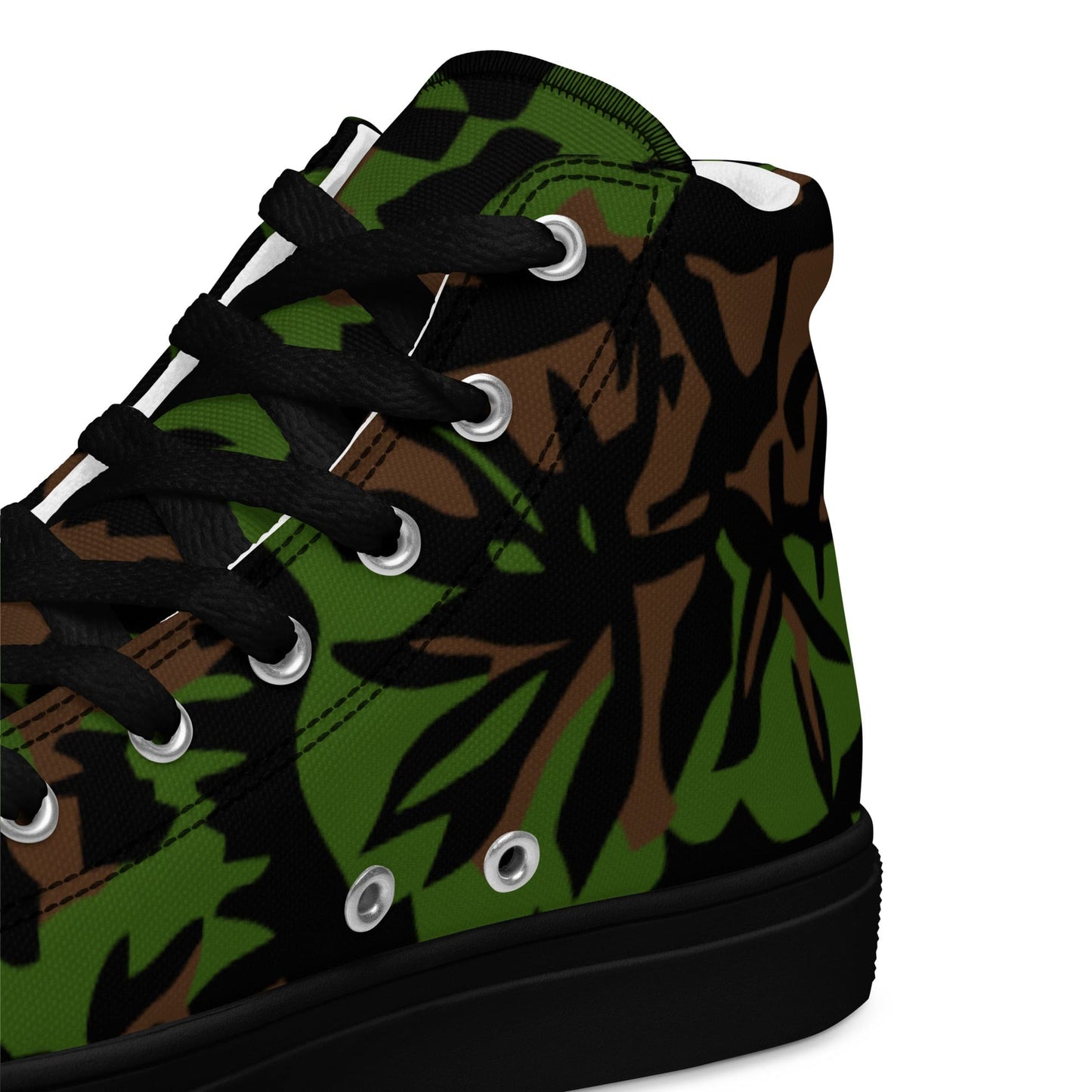 German WW2 Palmenmuster Palm Tree Spring CAMO Men’s high top canvas shoes - Mens High Top Canvas Shoes