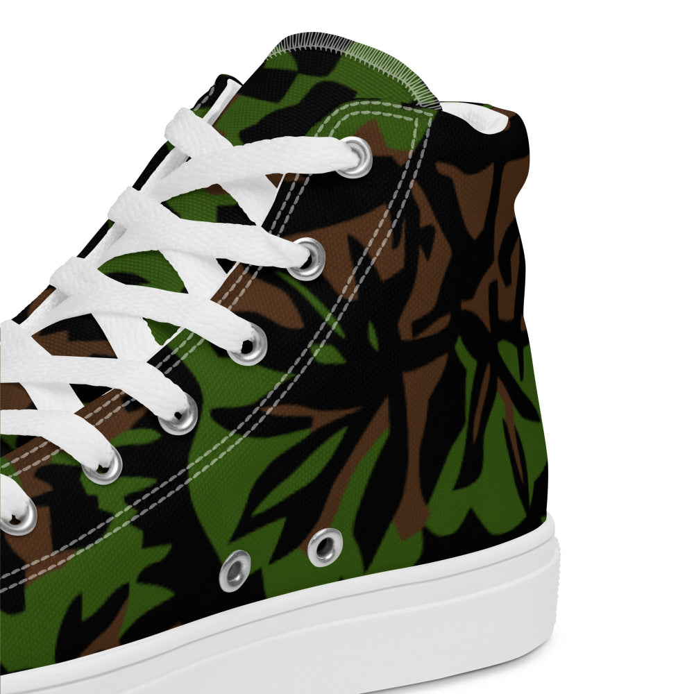 German WW2 Palmenmuster Palm Tree Spring CAMO Men’s high top canvas shoes - Mens High Top Canvas Shoes