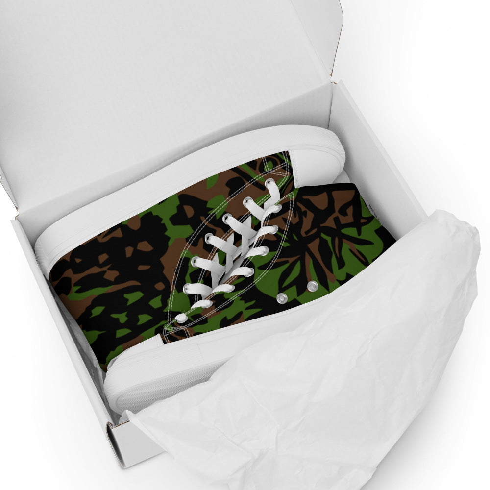 German WW2 Palmenmuster Palm Tree Spring CAMO Men’s high top canvas shoes - Mens High Top Canvas Shoes