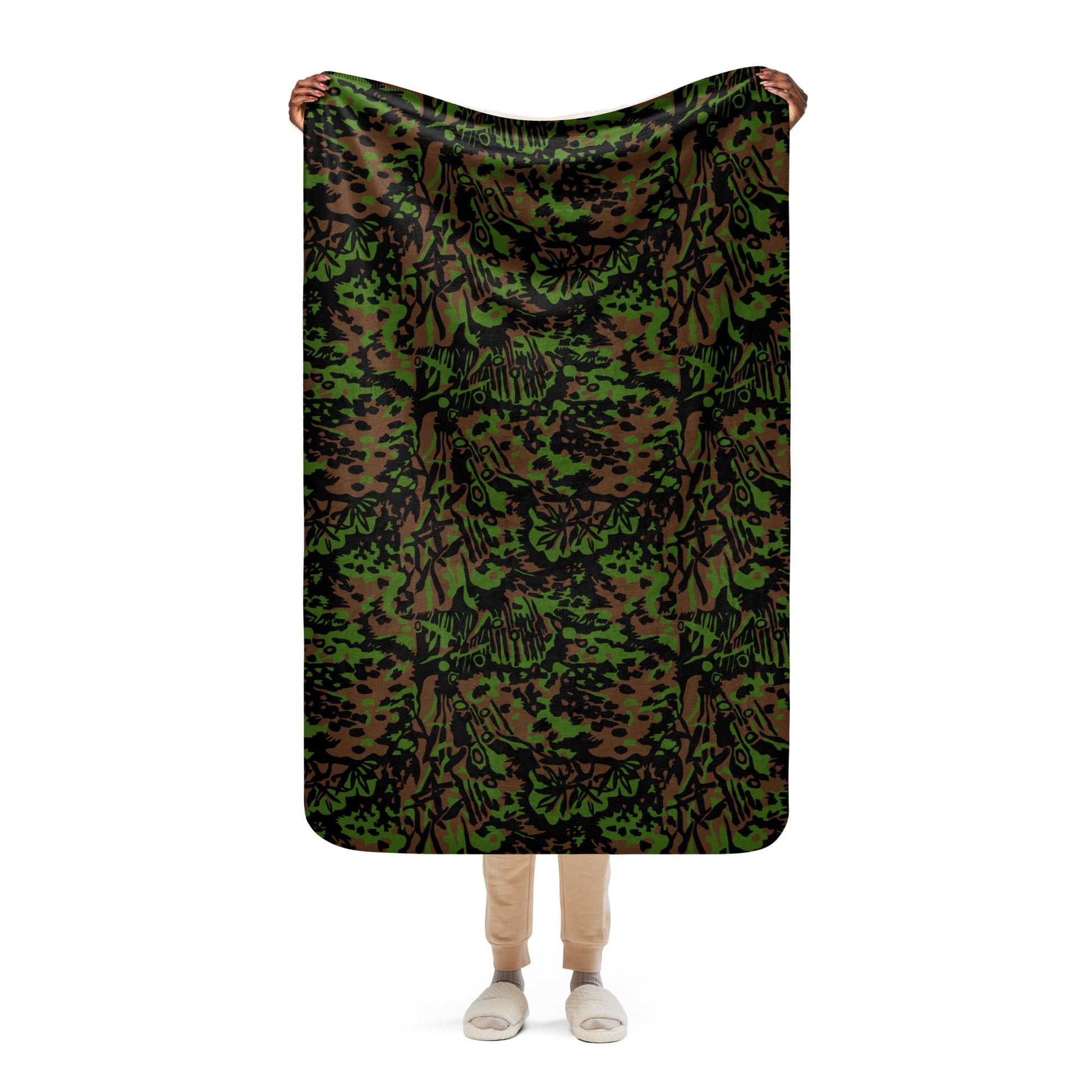 German WW2 Palmenmuster Palm Tree Spring CAMO Sherpa blanket - 37″×57″ - Blanket