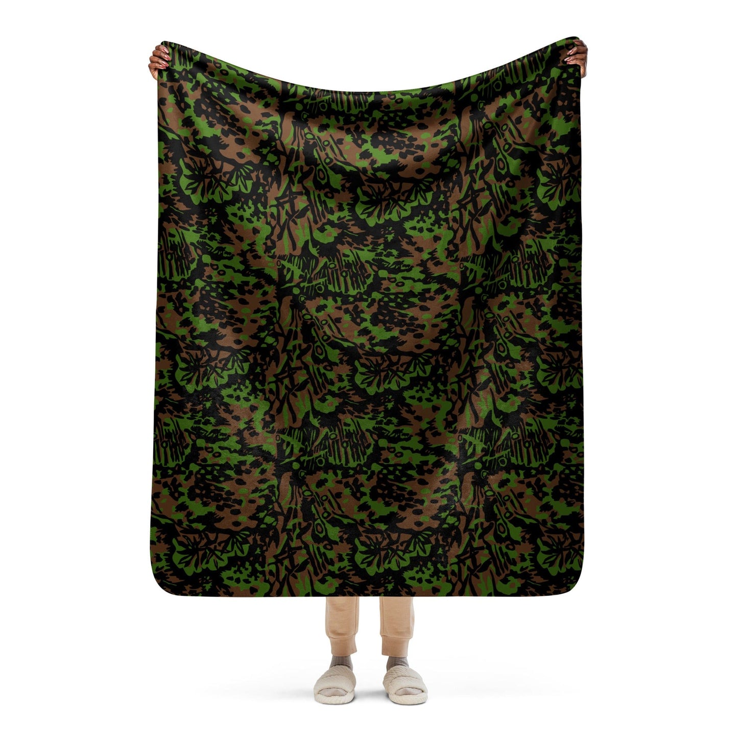 German WW2 Palmenmuster Palm Tree Spring CAMO Sherpa blanket - 50″×60″ - Blanket