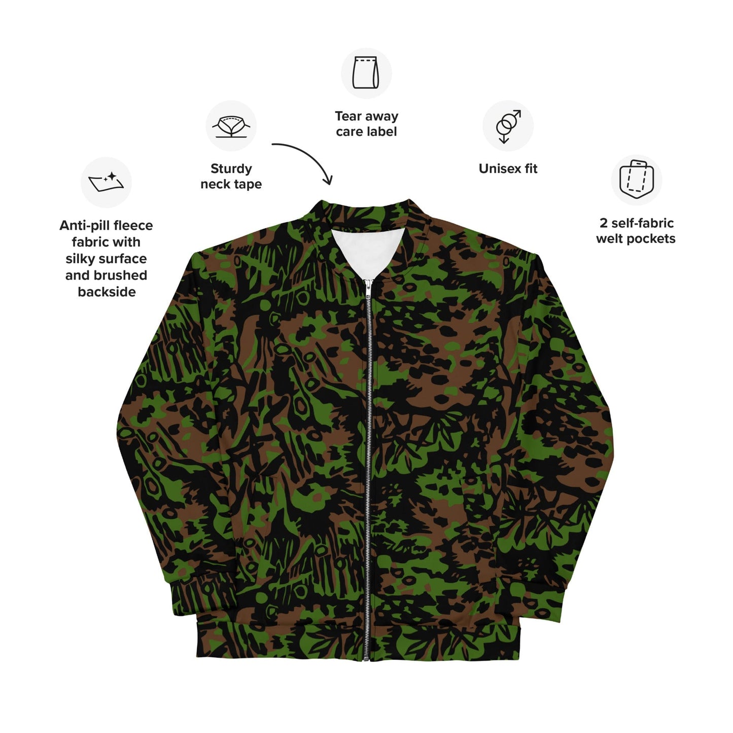 German WW2 Palmenmuster Palm Tree Spring CAMO Unisex Bomber Jacket