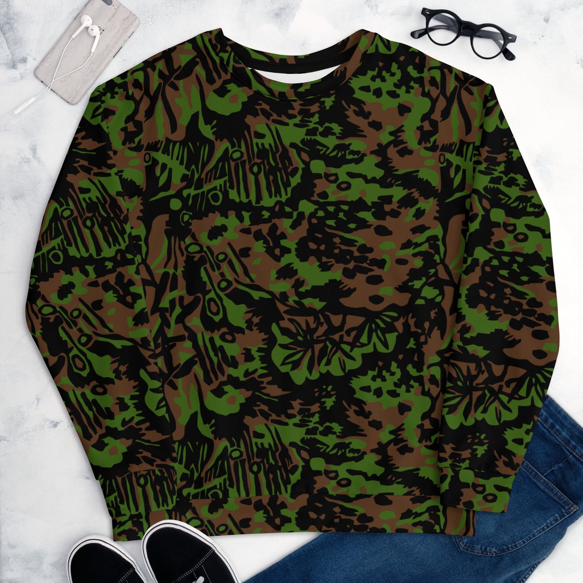 German WW2 Palmenmuster Palm Tree Spring CAMO Unisex Sweatshirt