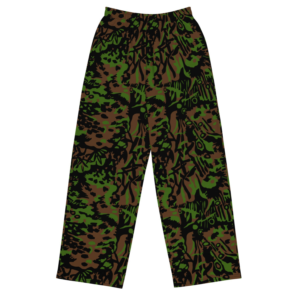 German WW2 Palmenmuster Palm Tree Spring CAMO unisex wide-leg pants - 2XS - Unisex Wide-Leg Pants